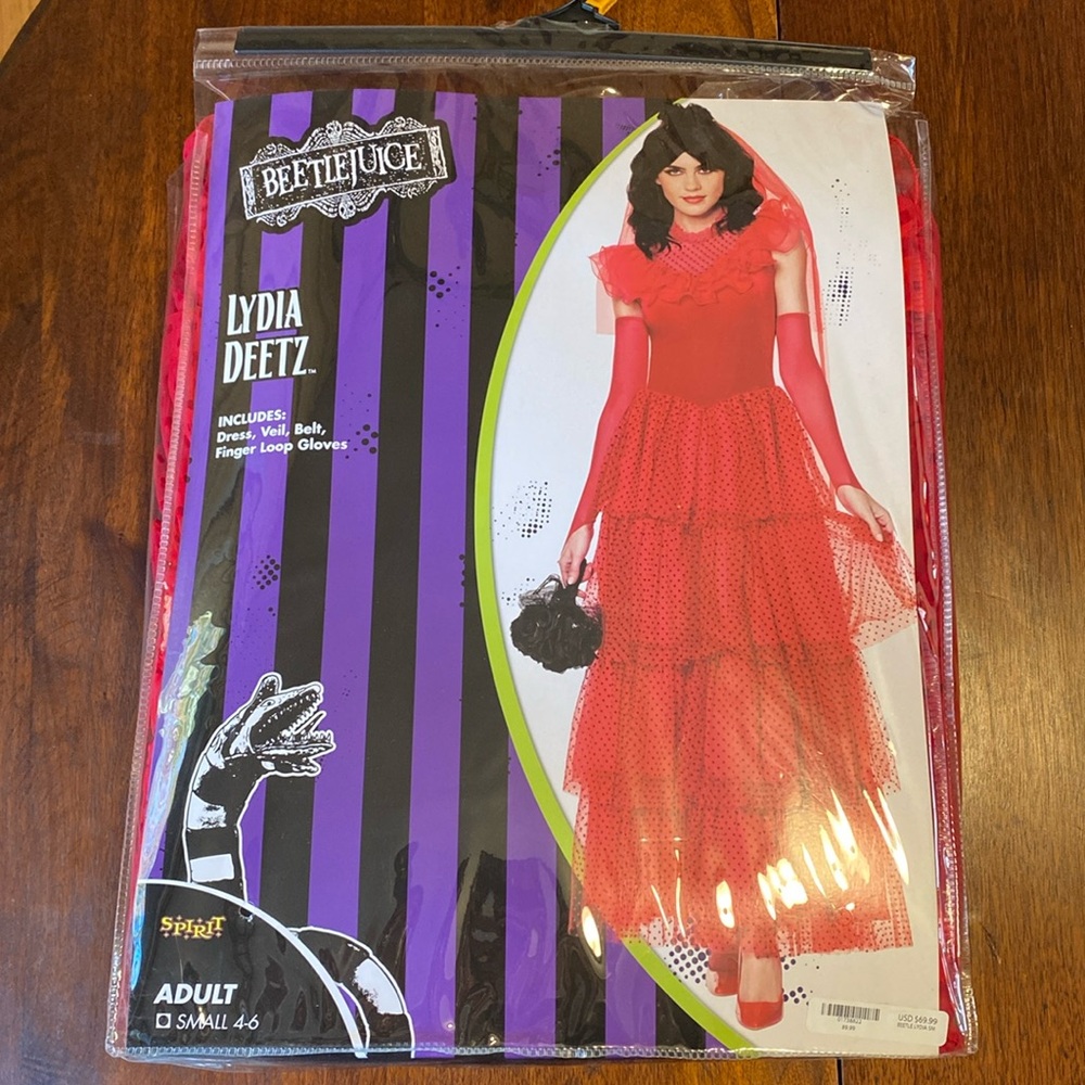 NEW Lydia Deetz costume red wedding dress